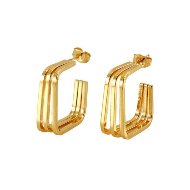 Geometric Triple Layer Earring JZX1283