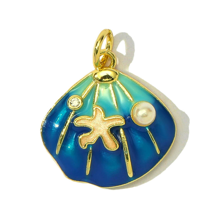 Coastal Shell Dolphin Pendant | Enamel Sea Life Love Charm