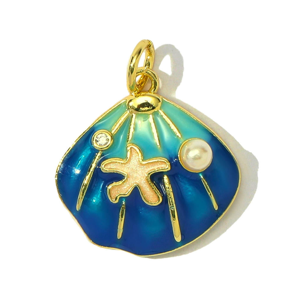 Coastal Shell Dolphin Pendant | Enamel Sea Life Love Charm