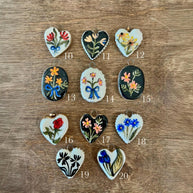 DIY Flower Grass Pendant Heart Print Colorful Charm JX252601S