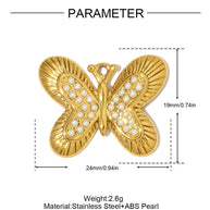 3D Coffee Cup Pendant | Large Butterfly Steel Charm