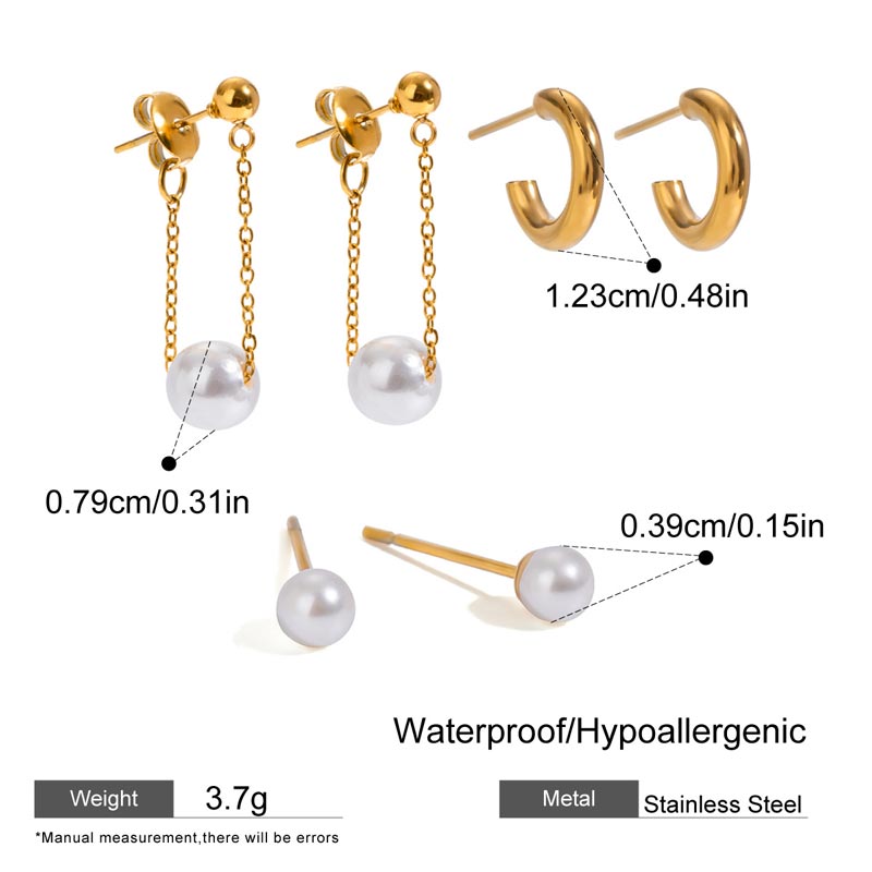 Exquisite Pearl Stud Earring Set