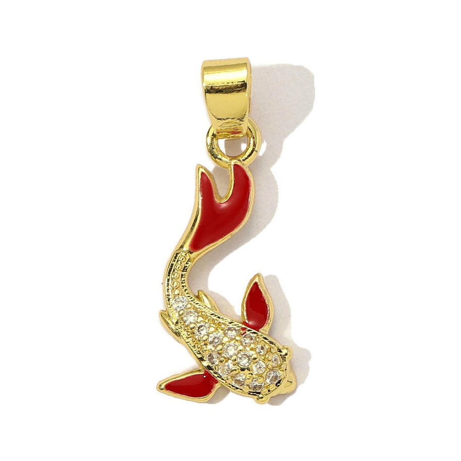 Lucky Koi Fish Pendant | Prosperity Ocean Shell Enamel Charm