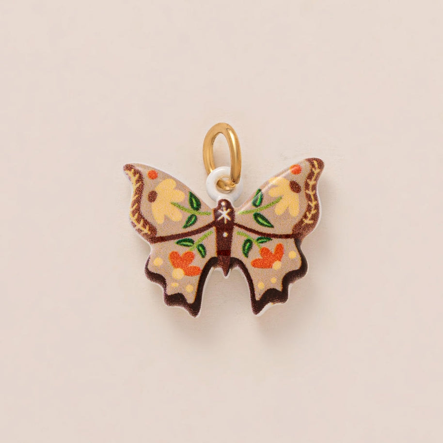 Colorful Pumpkin Bird Enamel Pendant 18K Gold Plated Women