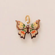 Colorful Pumpkin Bird Enamel Pendant 18K Gold Plated Women