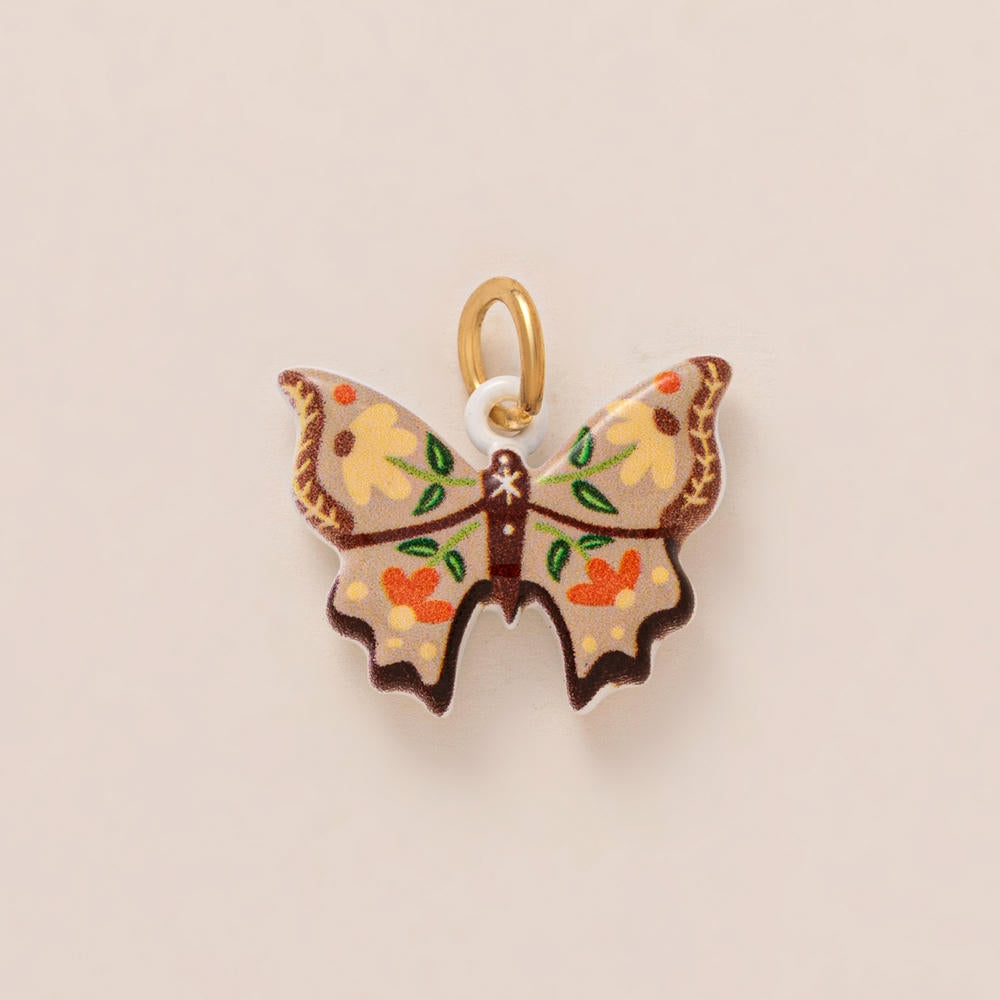Colorful Pumpkin Bird Enamel Pendant 18K Gold Plated Women