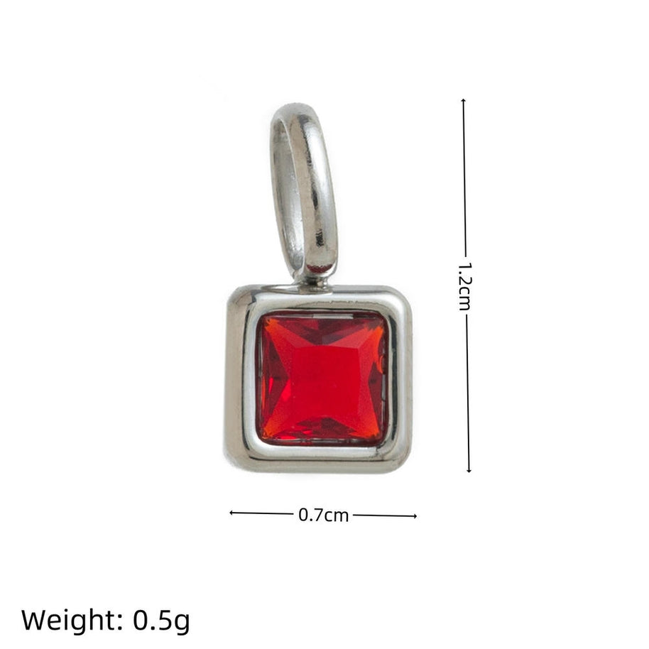 European Colorful 12 Birthstones Pendant Zircon DIY Charm