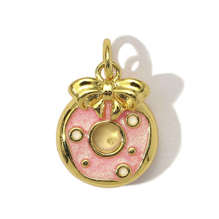 Fruit Donut Pendant | Durian Strawberry Enamel Charm