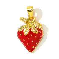 Cherry Grape Pendant | Zircon Inlay Enamel Fruit Drop Charm