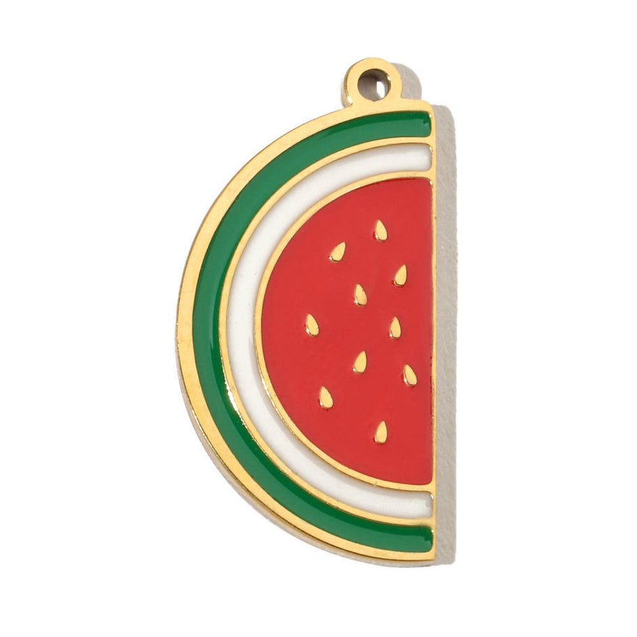 Peach Leaf Pendant | Casual Chic Enamel Fruit Steel Charm