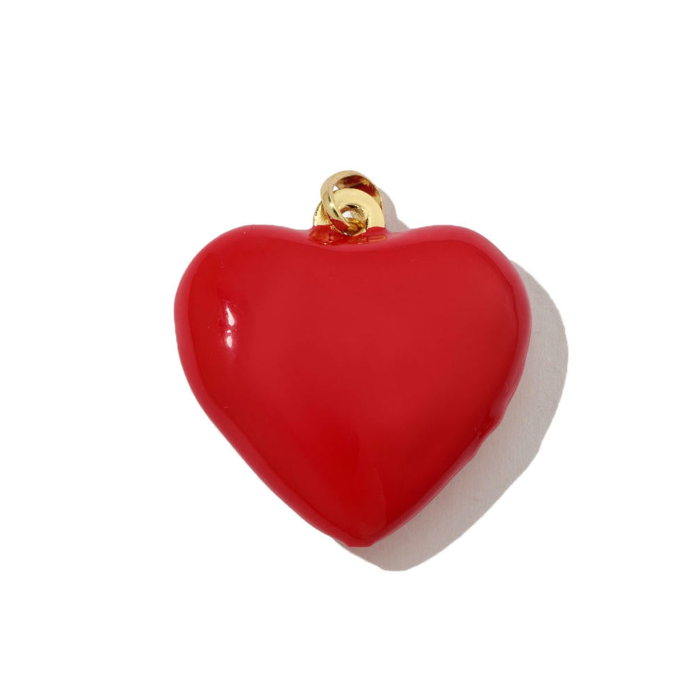 3D Heart Pendant | Enamel Zircon Love Charm Holiday Gifts
