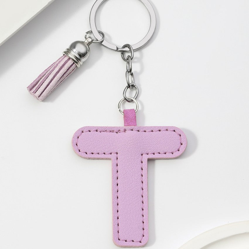 Letter Keychain | PU Leather Tael | Alphabet Charm