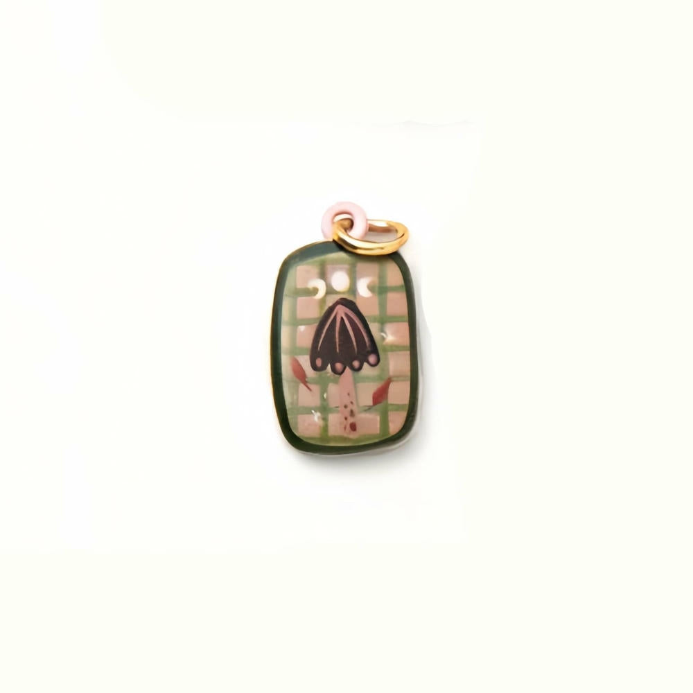 Colorful Pumpkin Bird Enamel Pendant 18K Gold Plated Women
