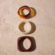 Maillard Resin Bangle | Fashion Asymmetrical Wide Cuff