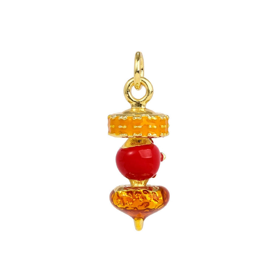 3D Apple Coffee Pendant | Enamel Fruit Kebab Charm