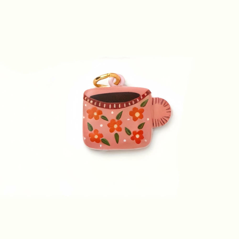 Colorful Pumpkin Bird Enamel Pendant 18K Gold Plated Women