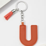 Letter Keychain | PU Leather Tael | Alphabet Charm
