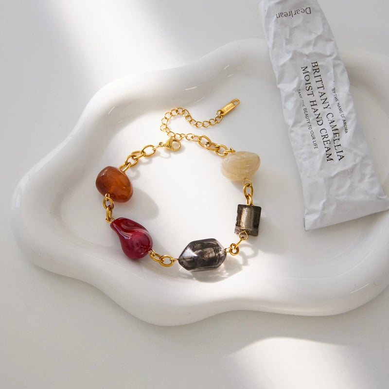 Artisan Bead Bracelet | Colorful Resin Statement Jewelry