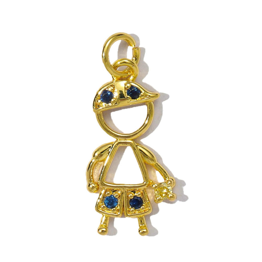Cute Boy Girl Pendant | Trendy Sports Animal Figure Charm