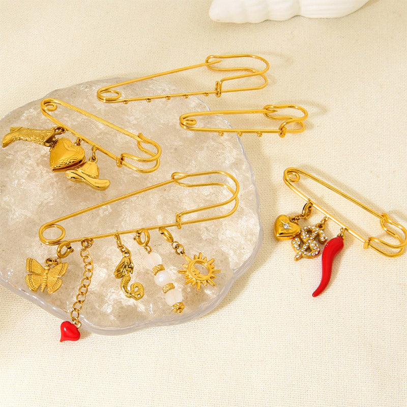 Versatile Fashion Brooch | 18K Gold Plated Pin for Clothing