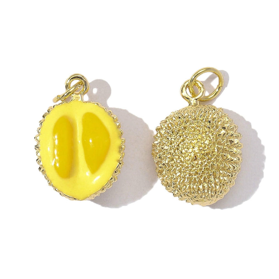 Fruit Donut Pendant | Durian Strawberry Enamel Charm