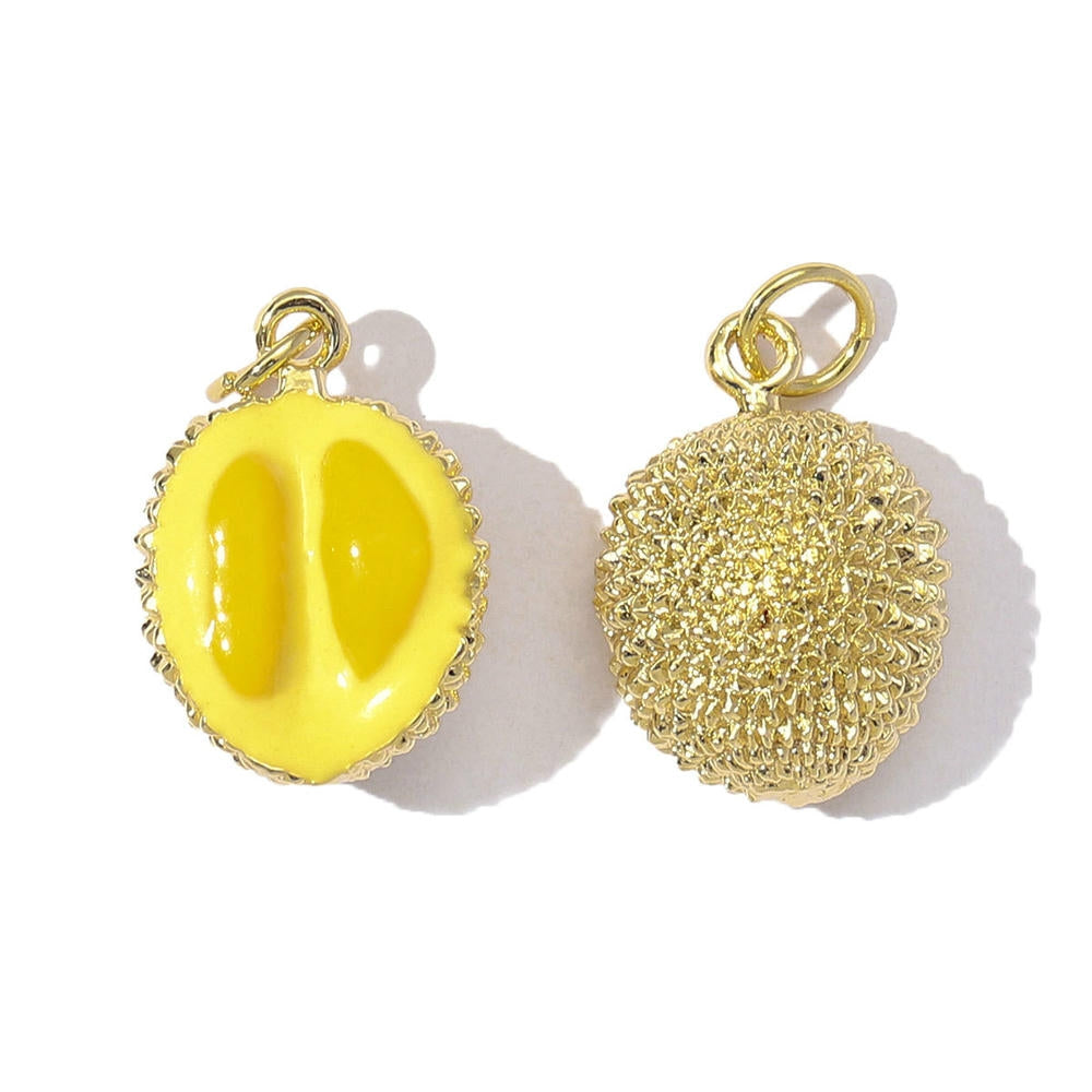 Fruit Donut Pendant | Durian Strawberry Enamel Charm