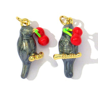 Cat Parrot Pendant | Cute & Cuddly Enamel Animal Love Charm