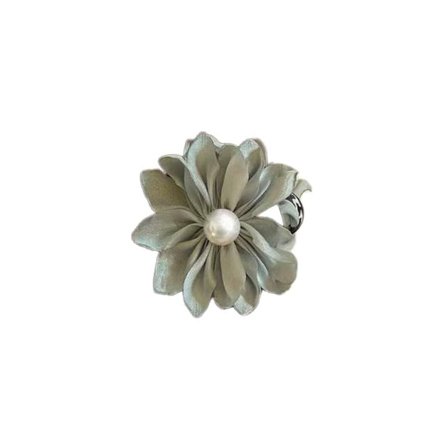 Gentle Green Flower Pearl Hair Claw JMX046-dahlia