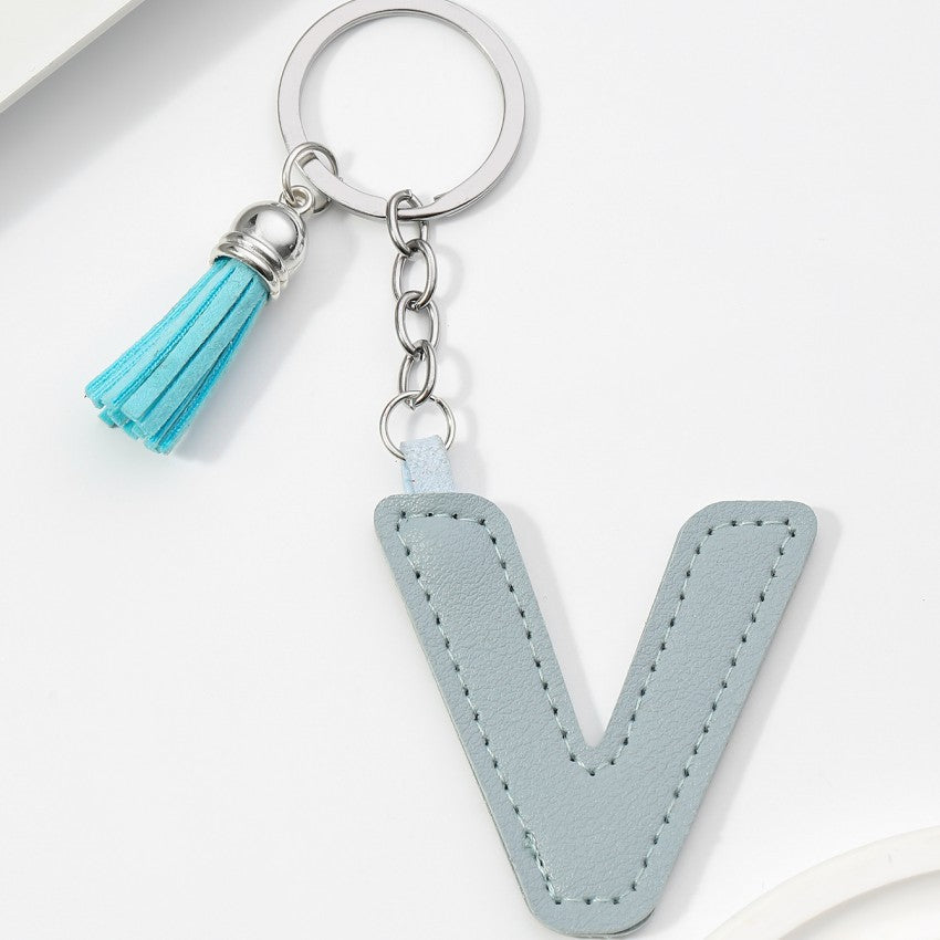 Letter Keychain | PU Leather Tael | Alphabet Charm