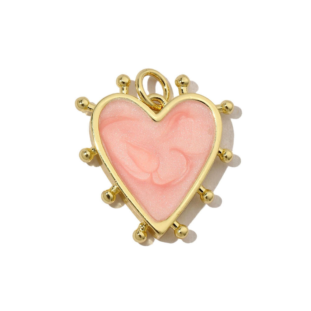 Modern Dice Love Pendant | Enamel Poker Heart Charm