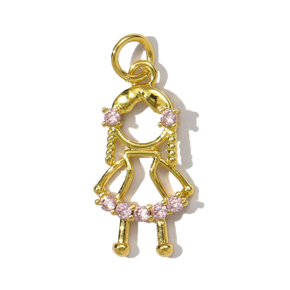 Cute Boy Girl Pendant | Trendy Sports Animal Figure Charm