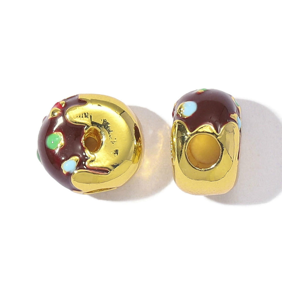 Fruit Donut Pendant | Durian Strawberry Enamel Charm