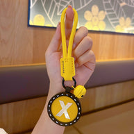 Letter Keychain | Round Leather Charm | Minimalist Gift