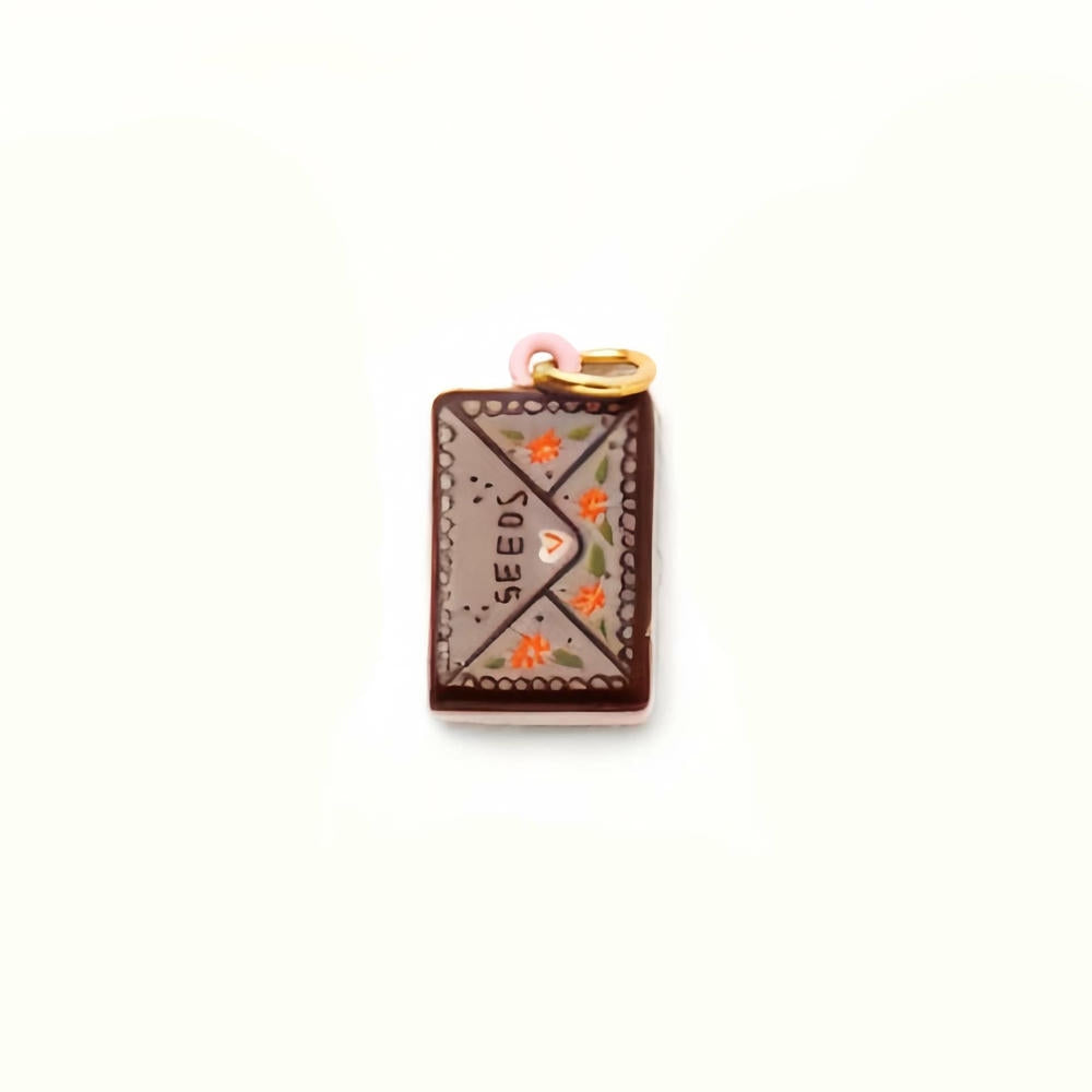 Colorful Pumpkin Bird Enamel Pendant 18K Gold Plated Women