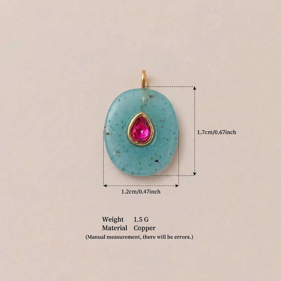 Glass Zircon DIY Pendants Dopamine Colorful Birthstone Charm