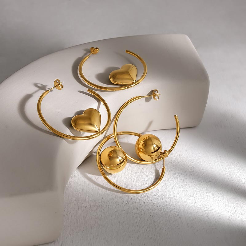 Ball Hoop Earring JSE010133