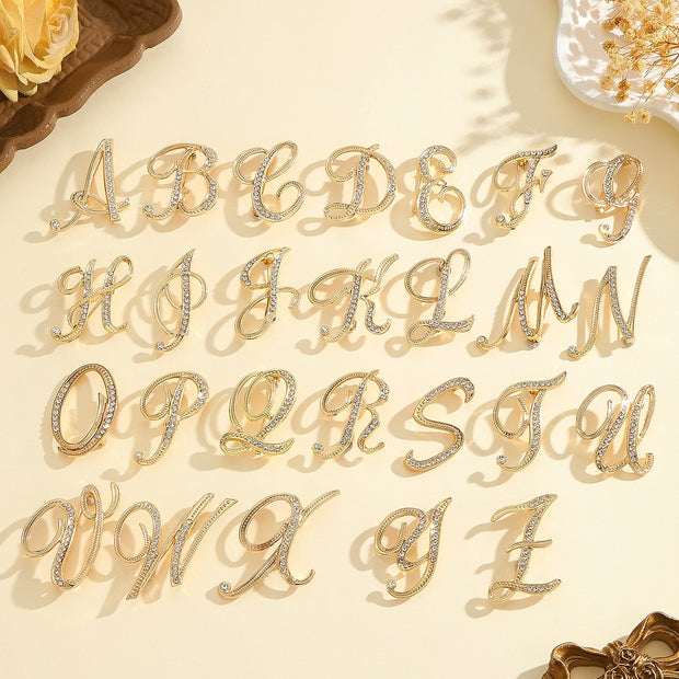 Korean Style  (A-Z) Alphabet Brooch JYYX001