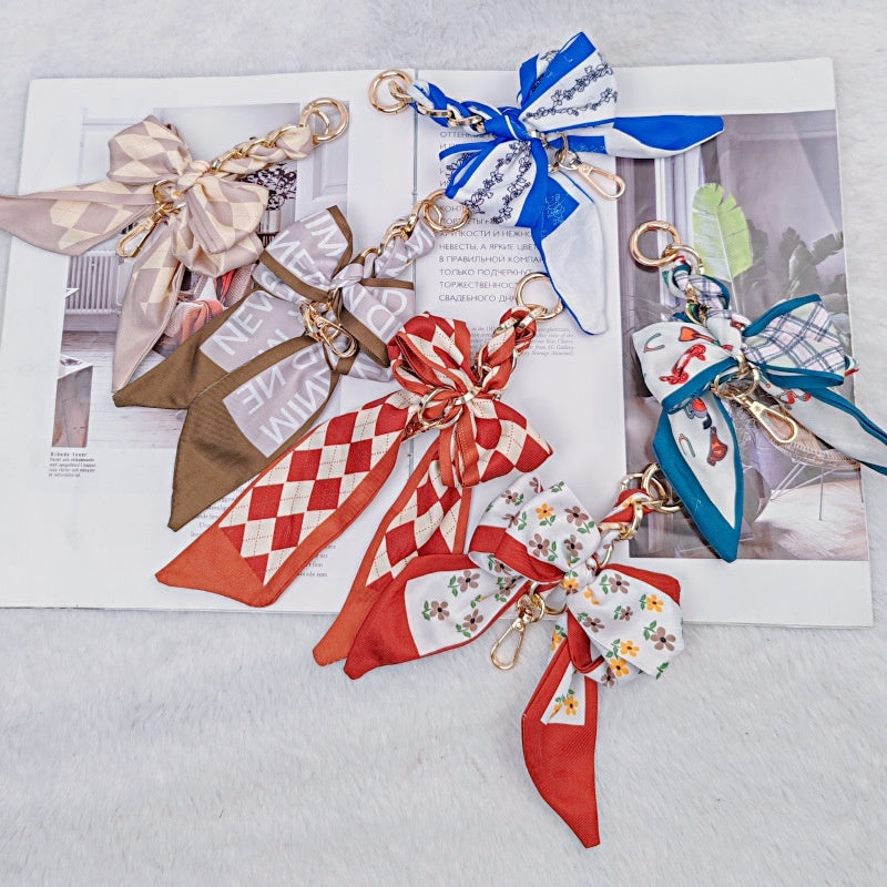 Scarf Keychain | Hand-Woven Bag Charm & Chain Extender