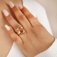Red CZ Bold Ring