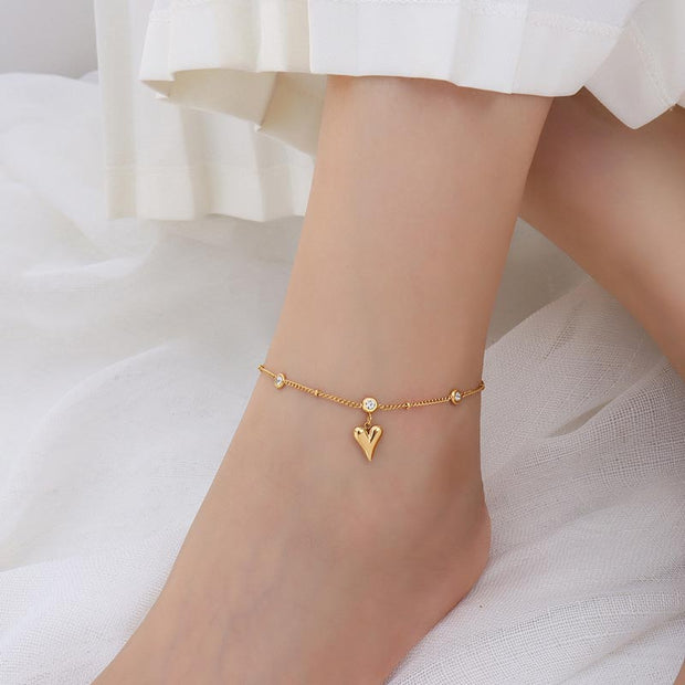 CZ Bracelet With Heart Charm