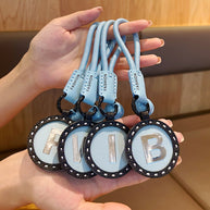 Letter Keychain | Round Leather Charm | Minimalist Gift