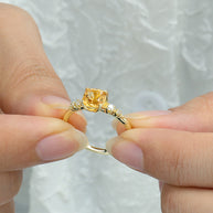 Citrine Cushion Ring