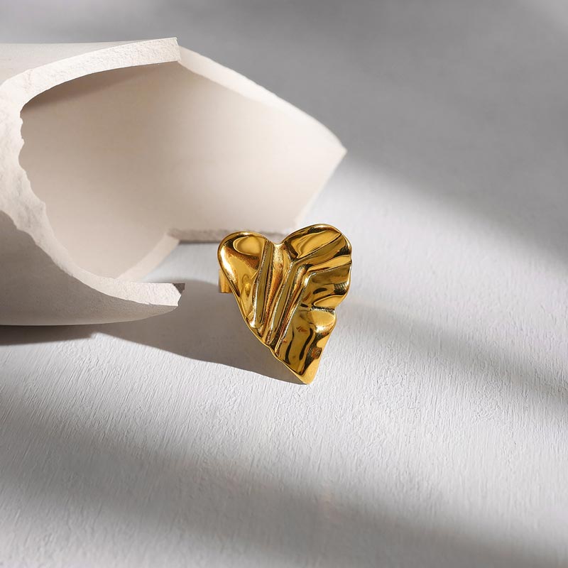 Textured Heart Open Ring JSR020014
