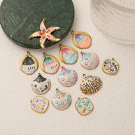 Fashion Ocean Animal Pendant Steel 18K Gold Plated JX252504GK