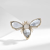 Crystal Bee Brooch | Vintage Insect Pin | Women's Suit