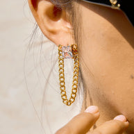 Zircon Stud Earrings | Fringe Style | Stainless Steel Gift