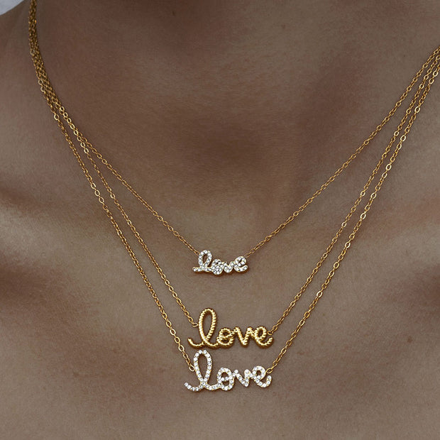 Zircon Love Chain Necklace