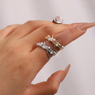 Pearl Cross Ring