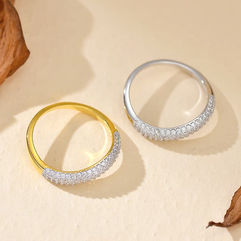 Pave Sterling Silver Bold Wave Ring  JAN1271-B