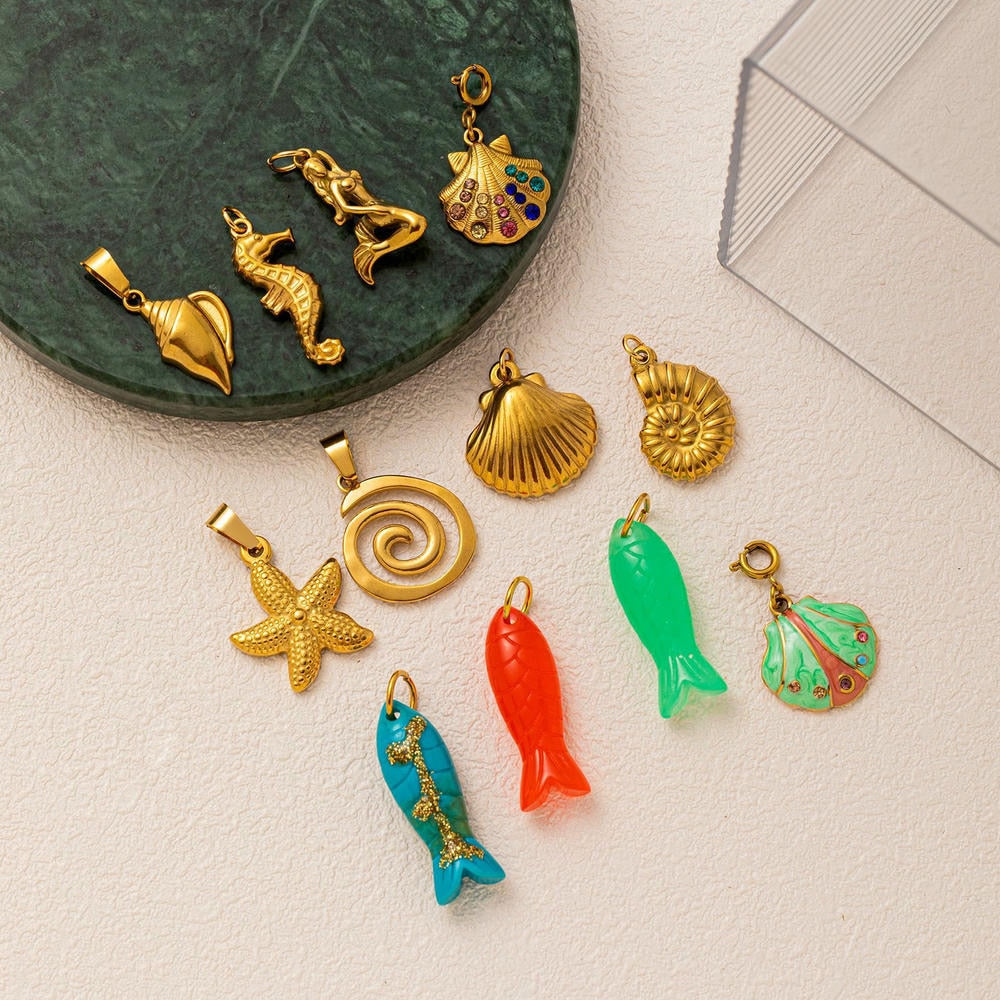 Marine Collection Pendant Steel 18K Gold Plated Wholesale